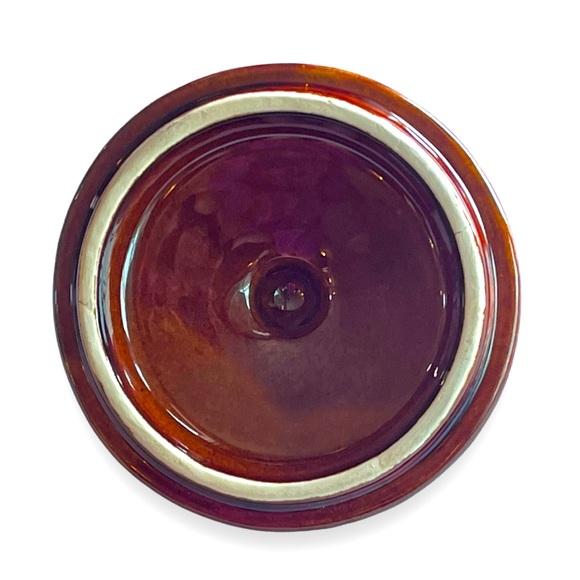 VTG Hull Pottery Brown Drip Bowl (Individual Casserole, Soup, Chili) & Lid Set - Picture 6 of 11